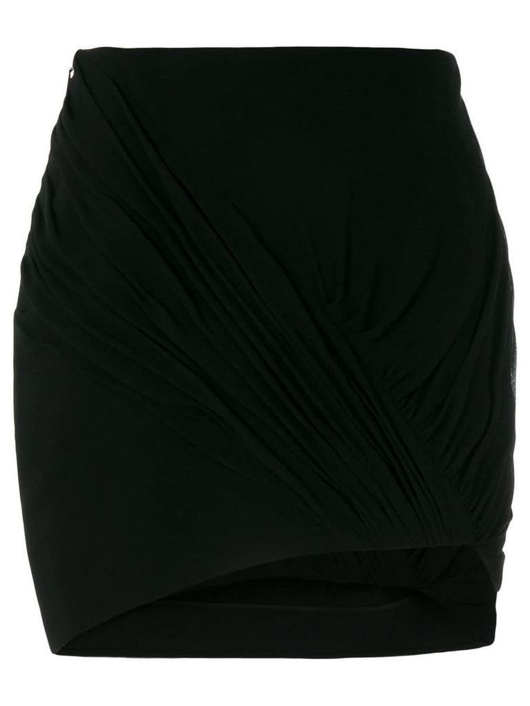 Saint Laurent ruched asymmetrical skirt - Black