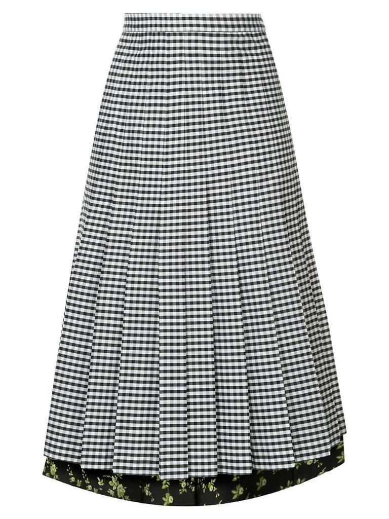 Nº21 pleated gingham skirt - Black