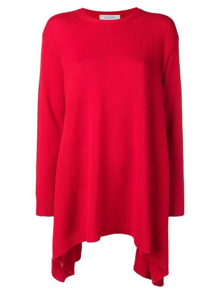 Valentino asymmetric cashmere jumper - Red