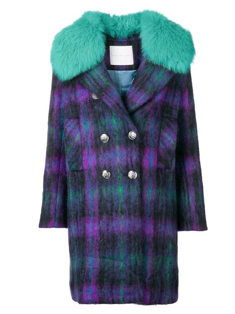 Giada Benincasa fur trimmed collar coat - Purple