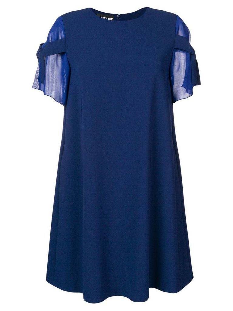 Boutique Moschino shift dress with bow sleeves - Blue