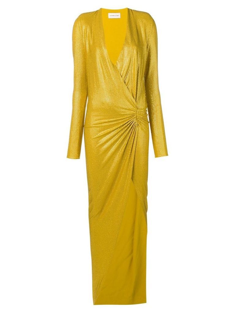 Alexandre Vauthier crystal embellished asymmetric gown - Gold