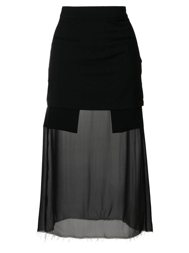 Each X Other sheer panel fitted skirt - Black