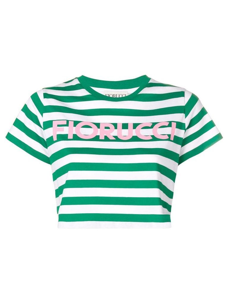 Fiorucci striped crop T-shirt - Green