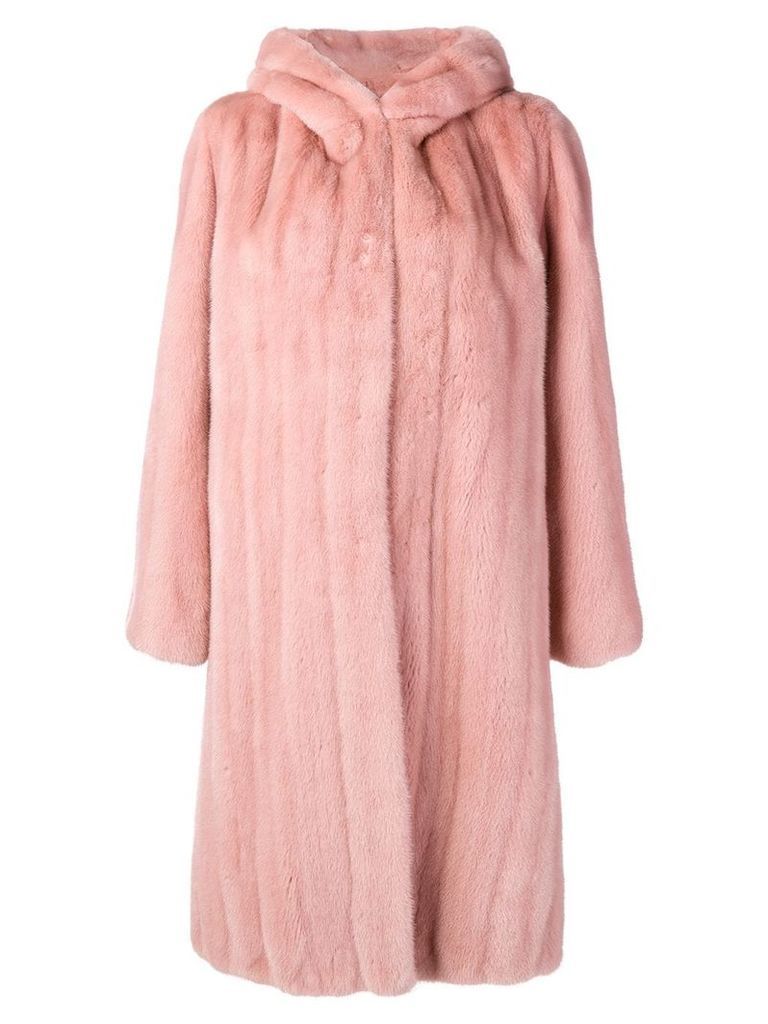 Liska hooded midi coat - Pink