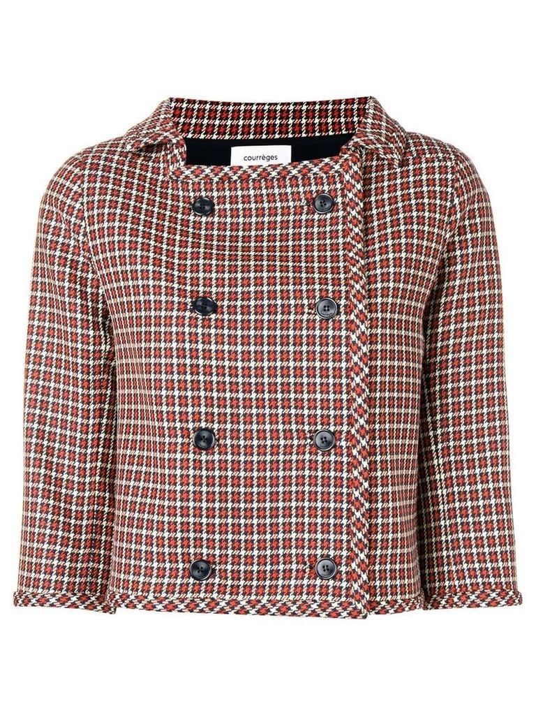 Courrèges houndstooth cropped jacket - Blue