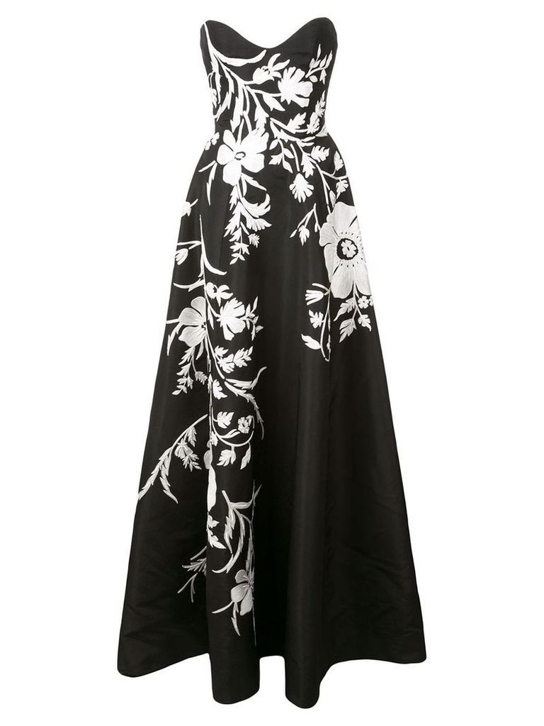 Carolina Herrera floral flared maxi dress - Black