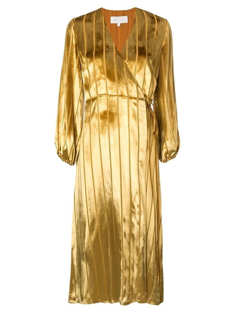 Michelle Mason midi wrap dress - Gold