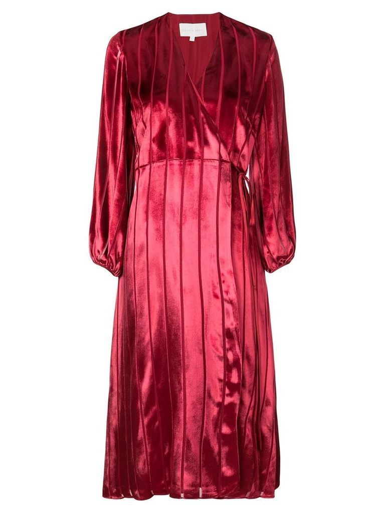 Michelle Mason midi wrap dress - Red