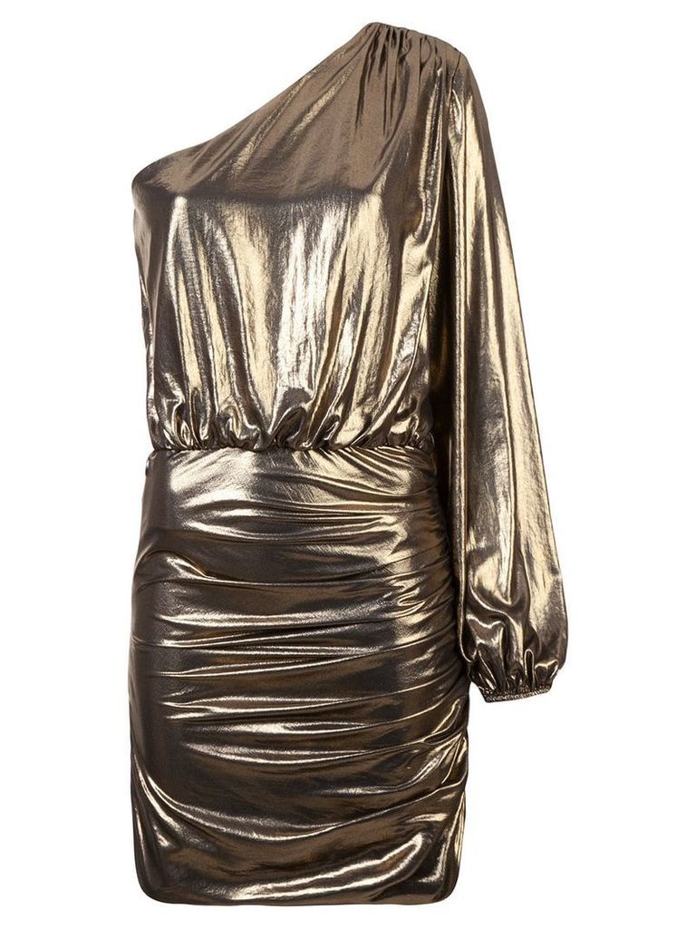 Michelle Mason one sleeve midi dress - Metallic