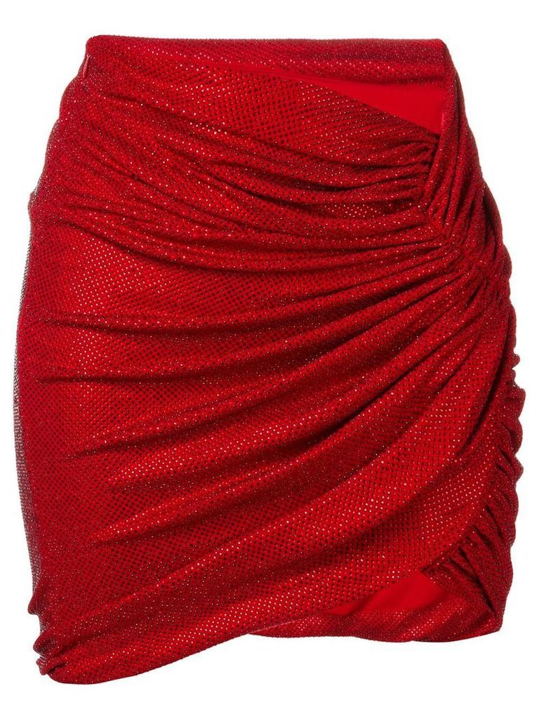 Alexandre Vauthier rhinestone embellished skirt - Red