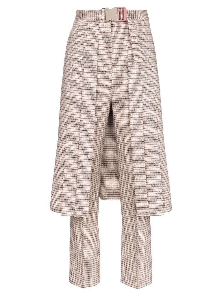 Fendi micro check skirt and wool trousers - Brown