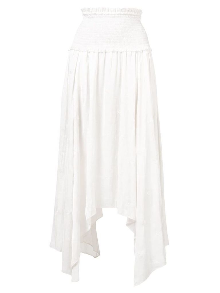 Ulla Johnson gathered waist asymmetric skirt - White