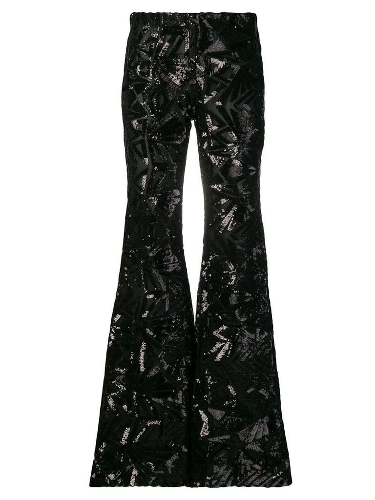 P.A.R.O.S.H. sequin bootcut trousers - Black