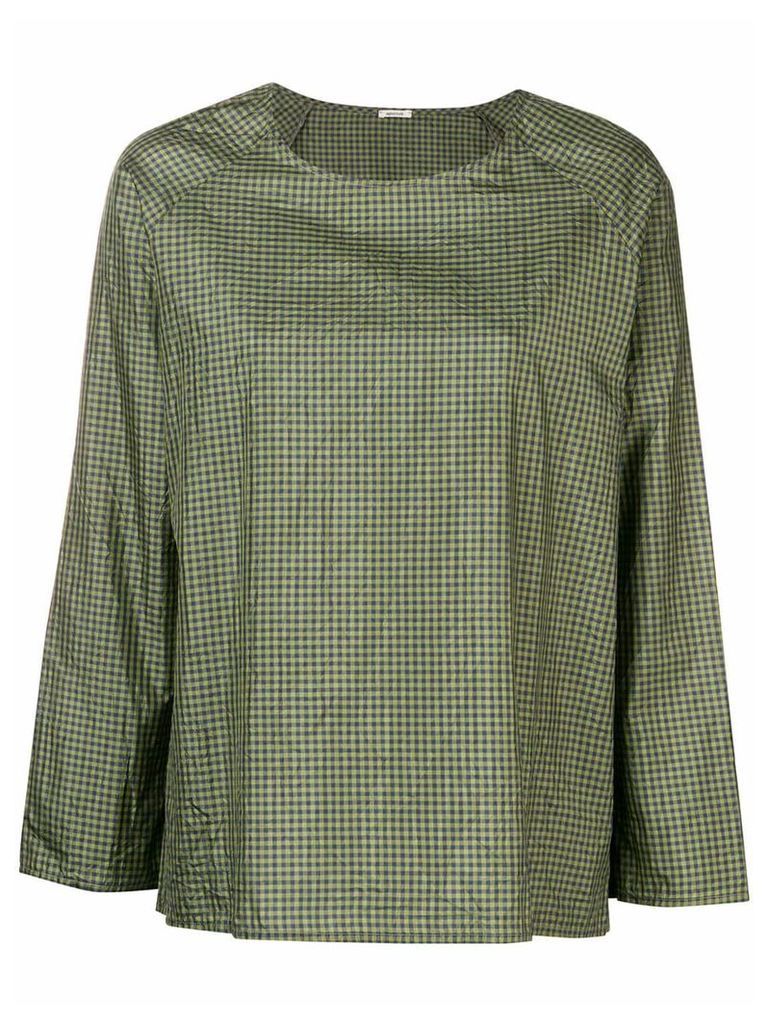 Apuntob vichy print boxy blouse - Green