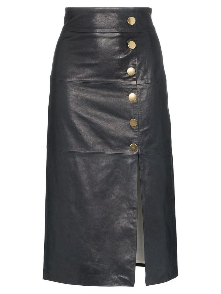 Skiim lucy button detail leather skirt - Blue