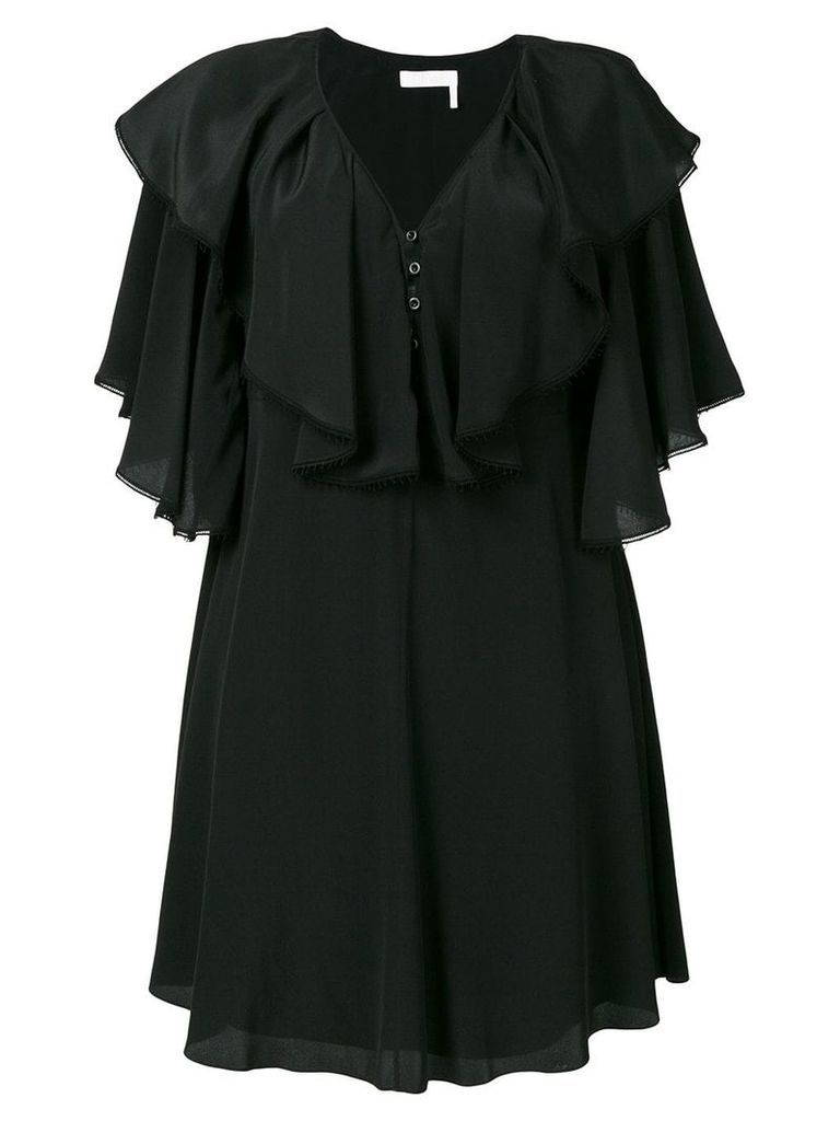 Chloé ruffle bib dress - Black
