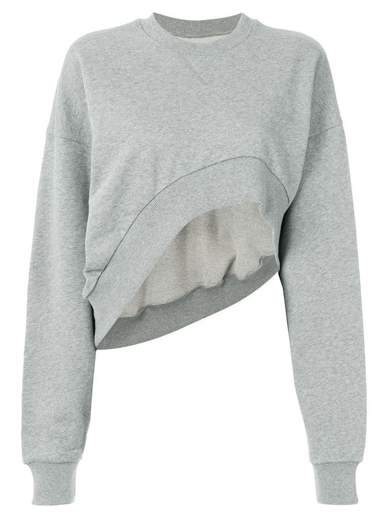 Marques'Almeida asymmetric cropped sweatshirt - Grey