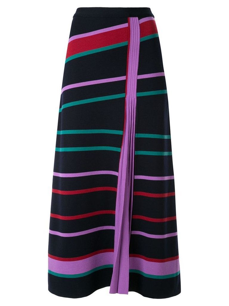 Gabriela Hearst striped pleated panel skirt - Blue