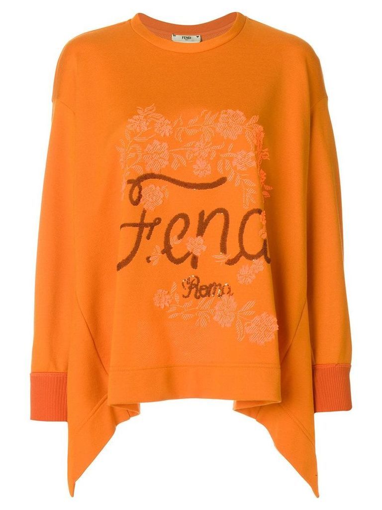 Fendi flared logo sweater - Yellow