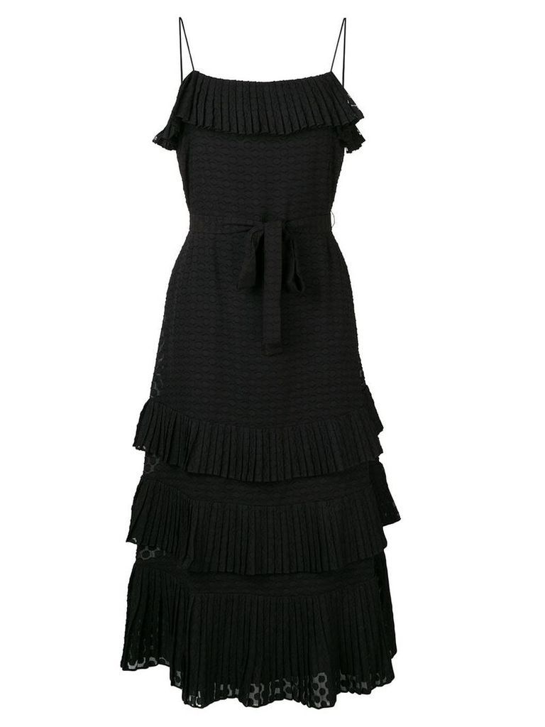 Zimmermann plissé chiffon midi dress - Black