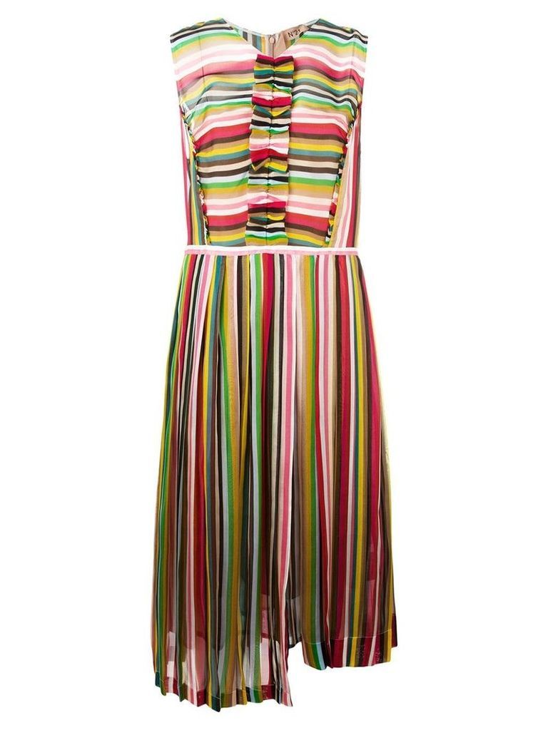 Nº21 striped pleated dress - Multicolour