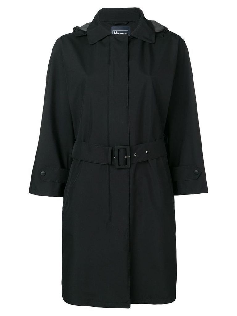 Herno hooded belted coat - Black