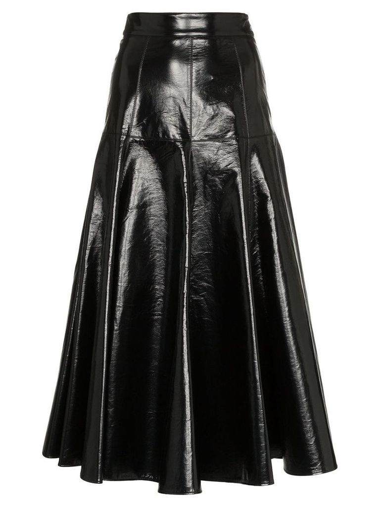 MSGM Flared PVC Skirt - Black