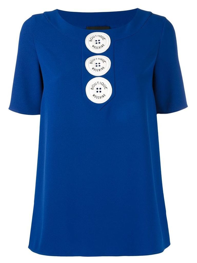 Boutique Moschino printed button top - Blue