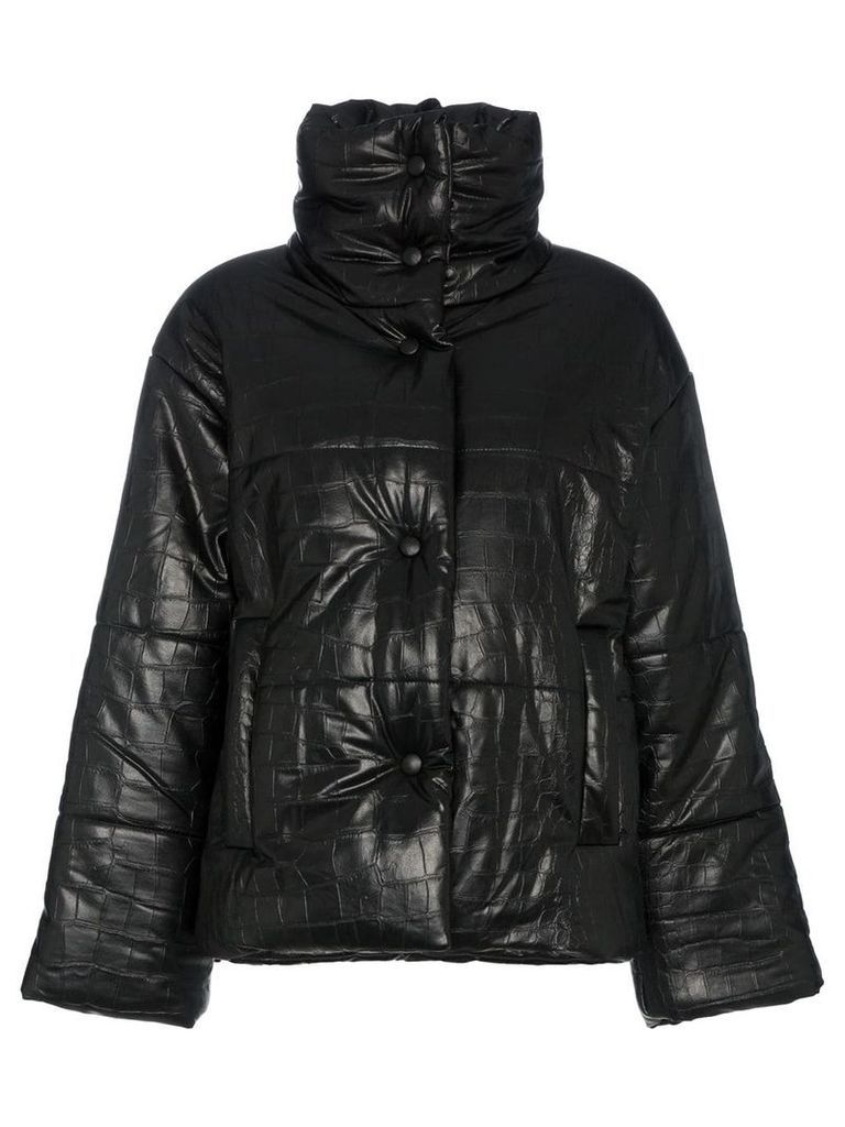 Nanushka Hide Vegan Leather Puffer Coat - Black