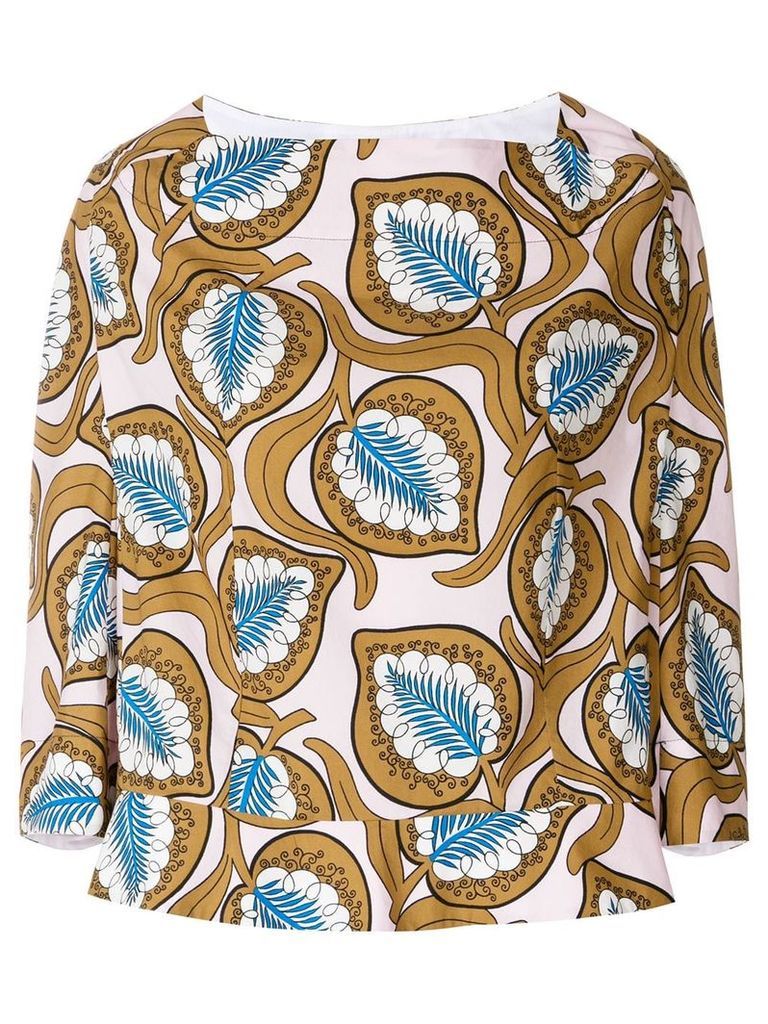 Marni foliage print oversized blouse - Multicolour