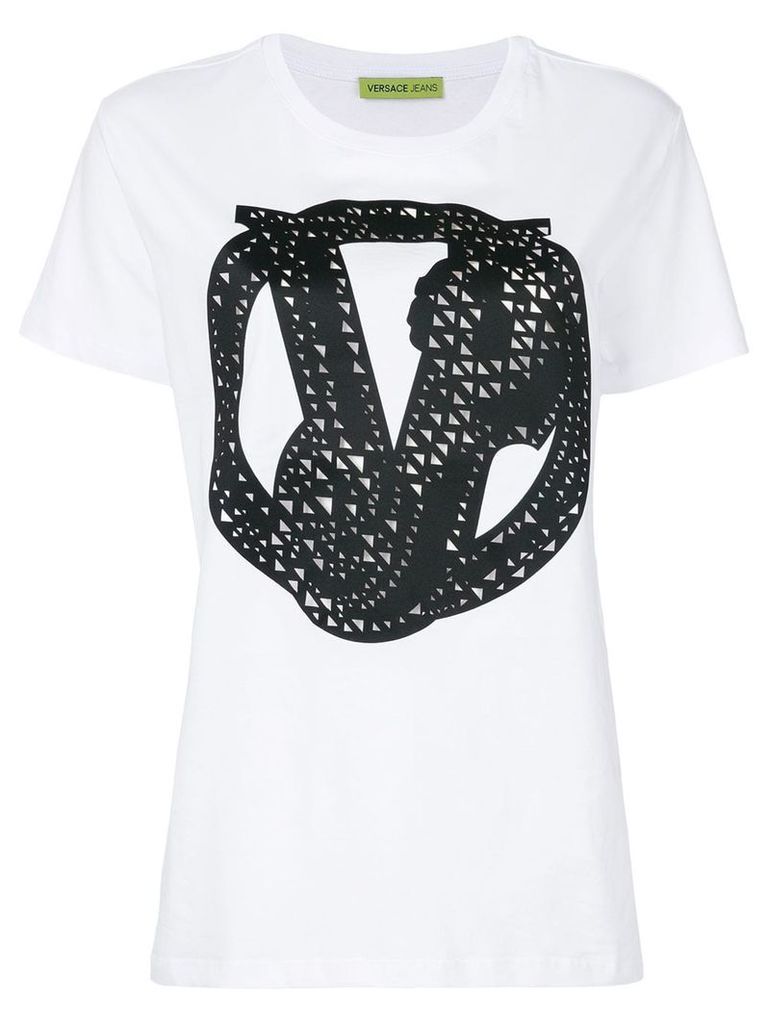 Versace Jeans embellished V T-shirt - White