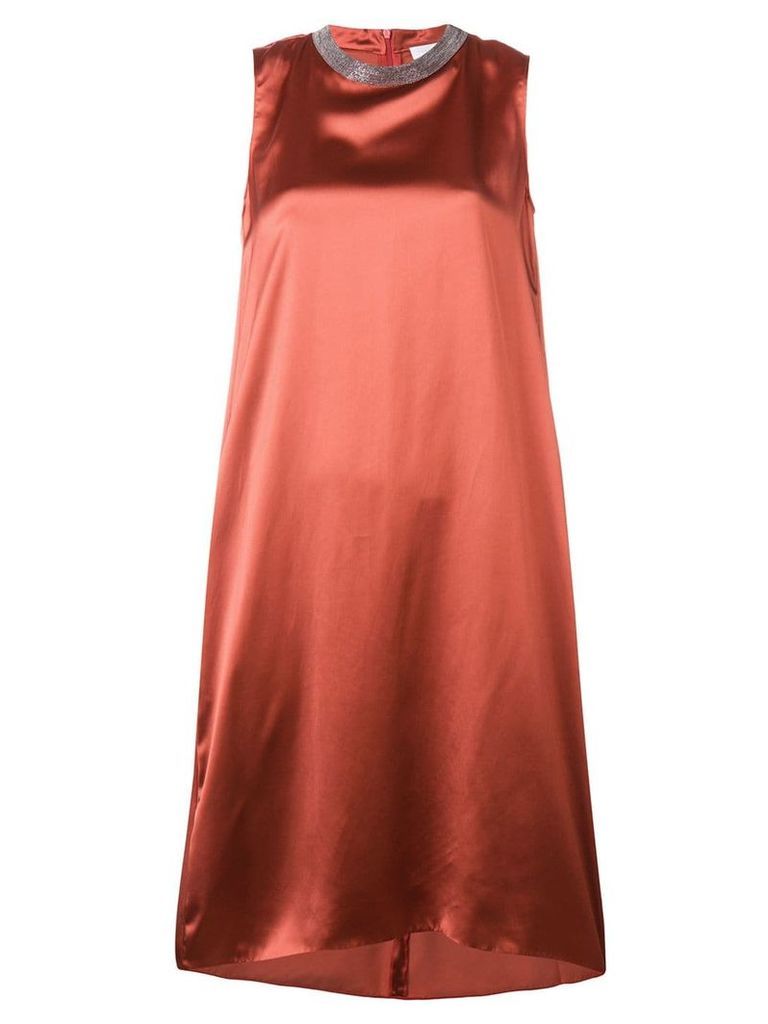 Fabiana Filippi embellished neck midi dress - Red