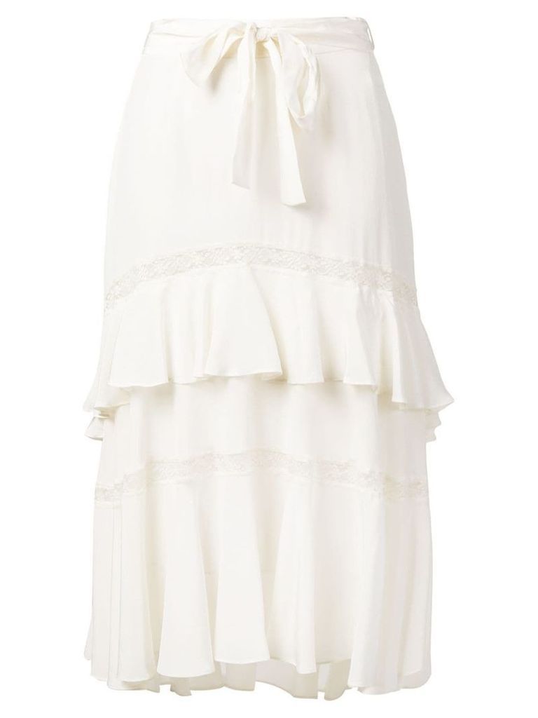 Zimmermann Lace-up midi skirt - White