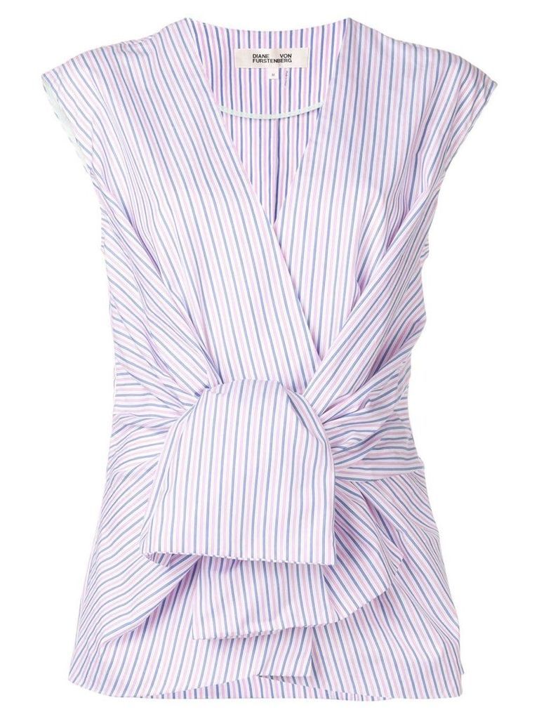 Dvf Diane Von Furstenberg striped knot front blouse - Pink