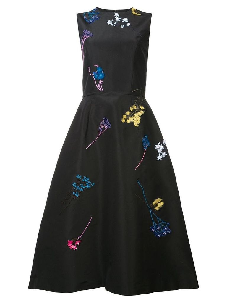 Carolina Herrera floral embroidered dress - Black