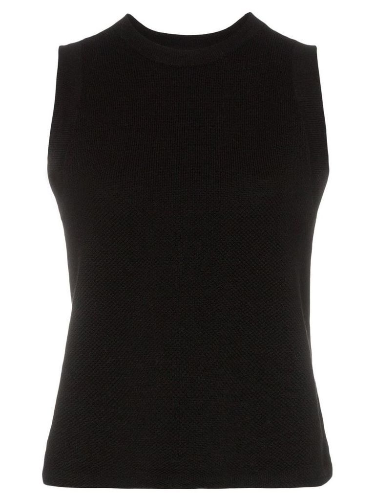 Carcel Tuck sleeveless alpaca wool T-shirt - Black