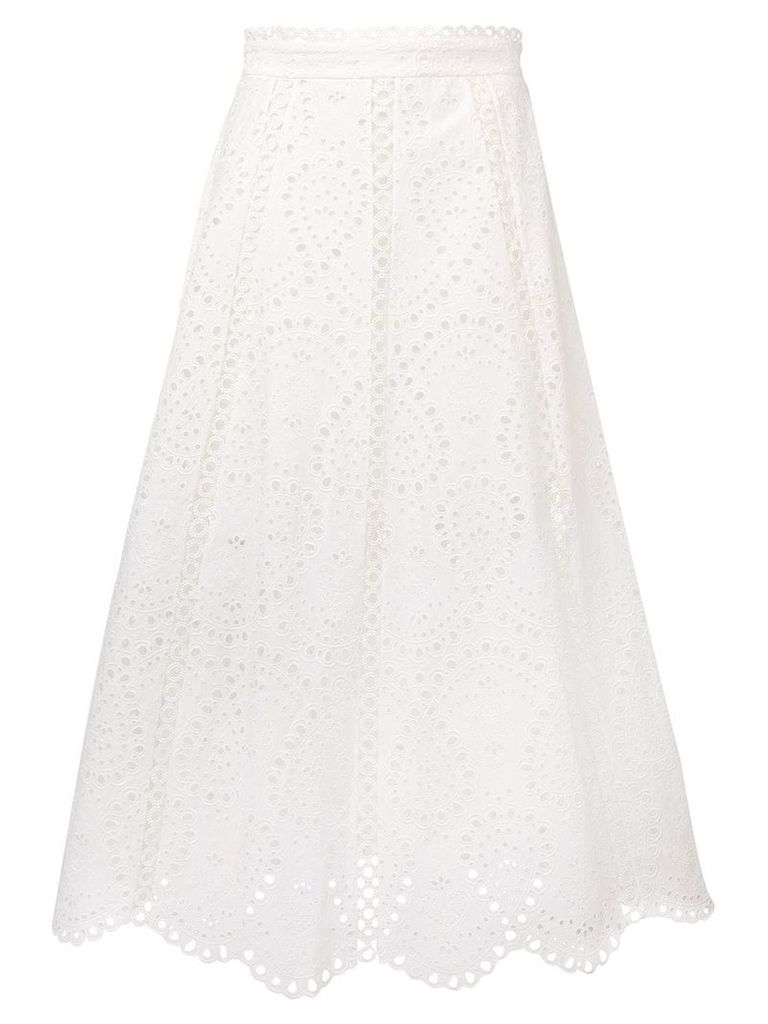 Zimmermann Shea broderie anglaise skirt - White