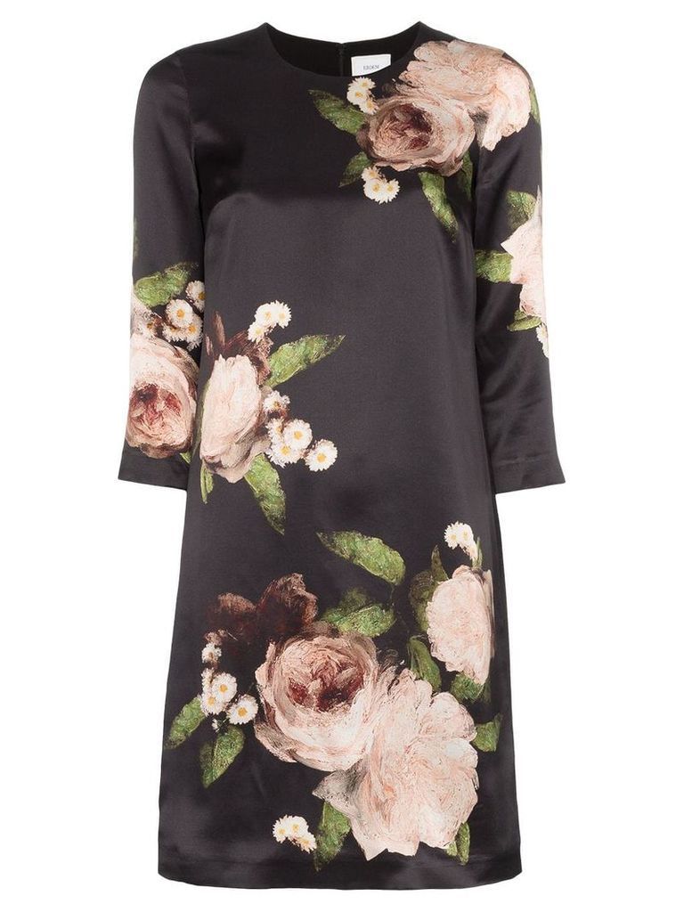 Erdem floral print silk mini dress - Black