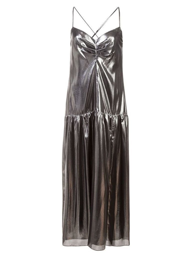 Michelle Mason metallic midi dress