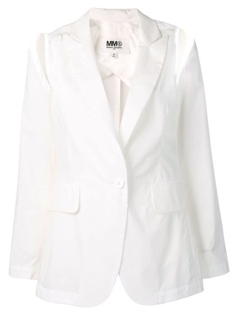 Mm6 Maison Margiela shoulder cut out blazer - White