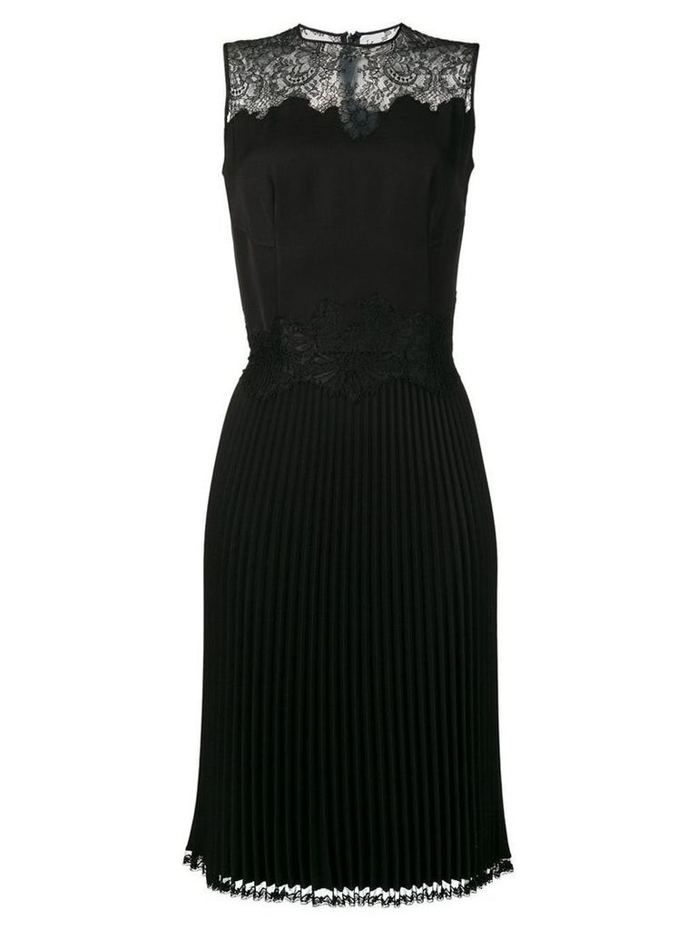 Ermanno Scervino lace embellished pleated dress - Black