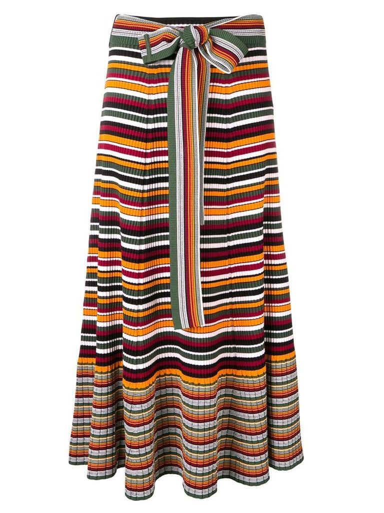 3.1 Phillip Lim striped rib-knit skirt - Orange