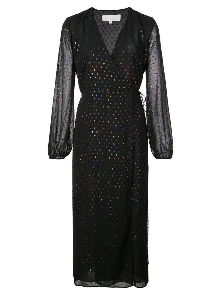 Michelle Mason polka dot wrap dress - Black