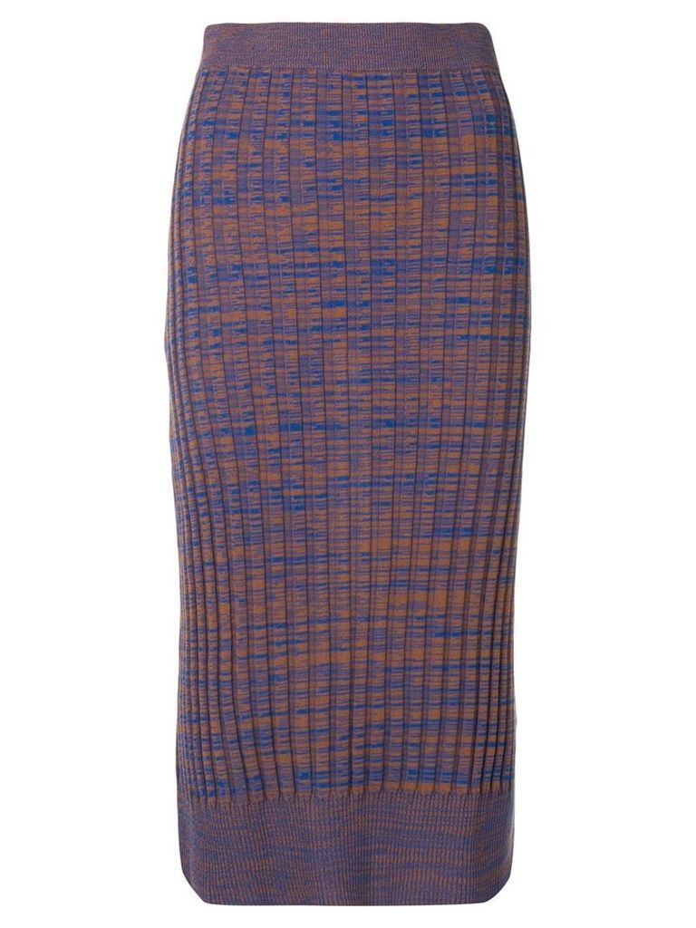 Jil Sander Navy knitted ribbed pencil skirt - Blue