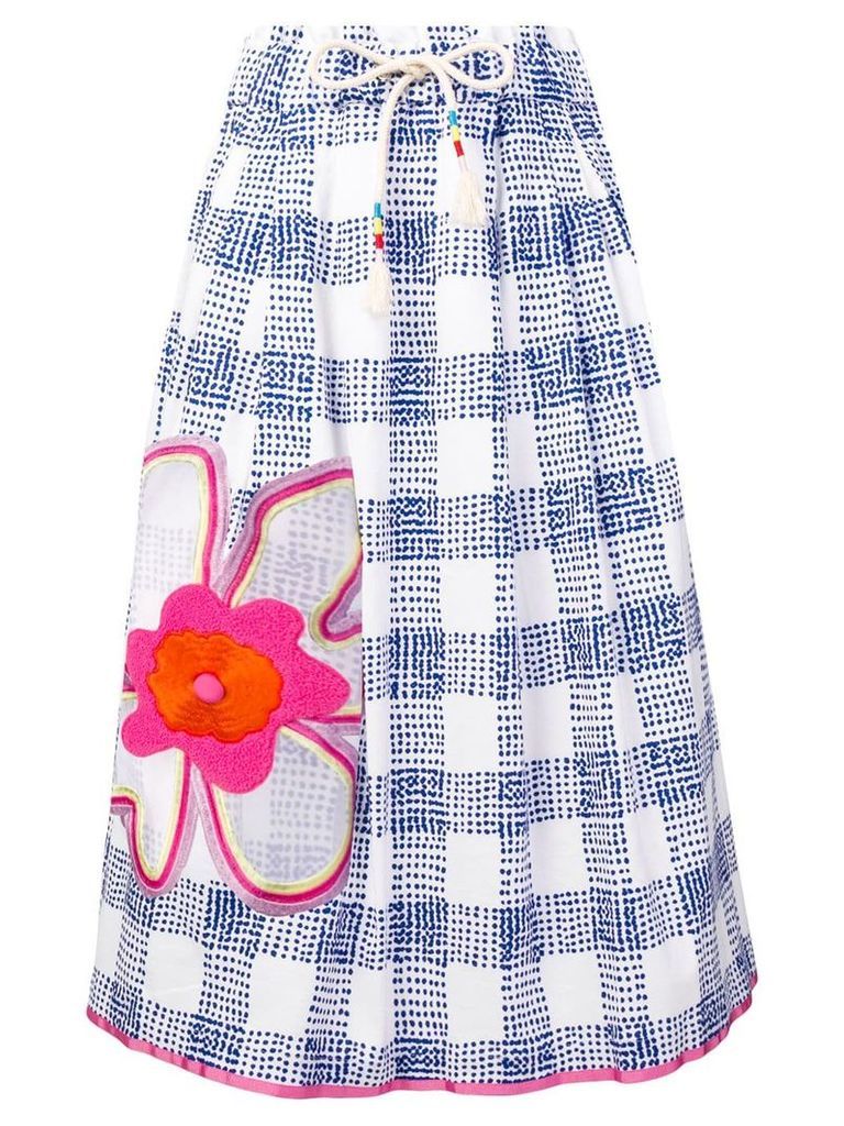 Mira Mikati flower embroidered skirt - Blue