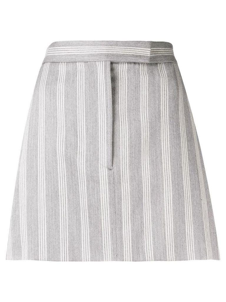 Thom Browne 4-Bar Repp Stripe Miniskirt - Grey