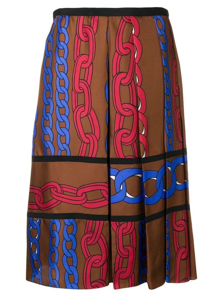 Marni chain print skirt - Brown