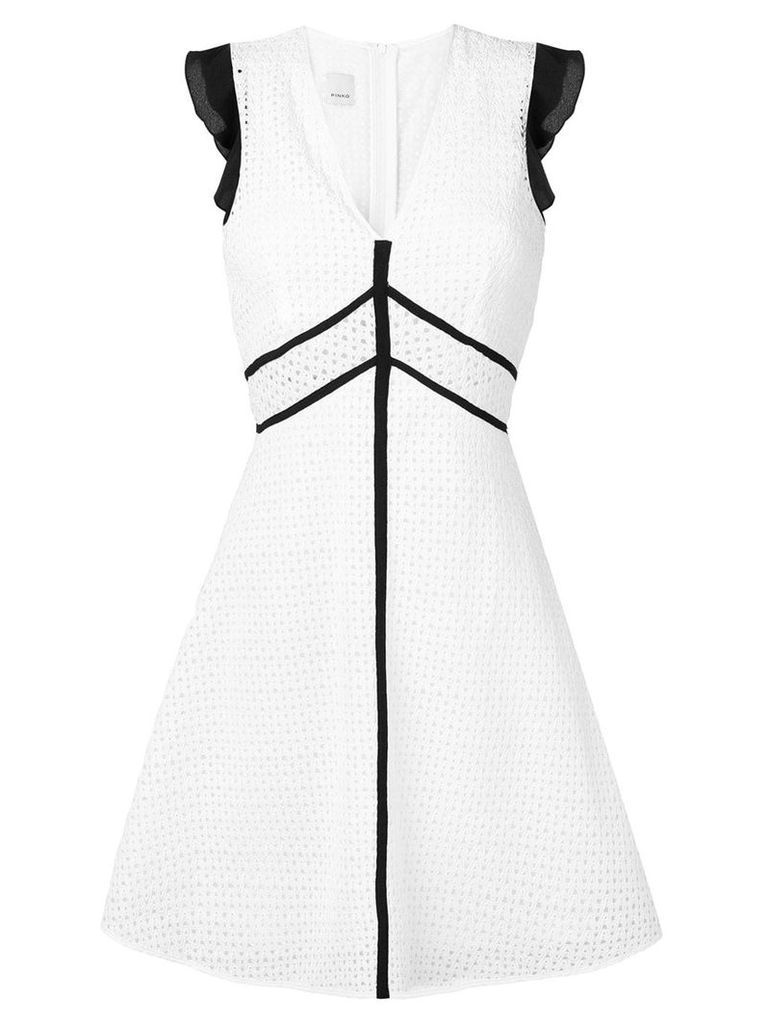 Pinko embroidered short dress - White