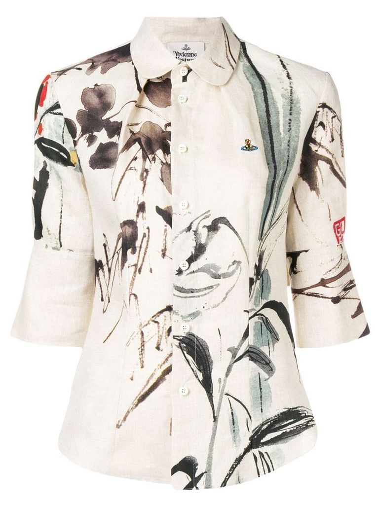 Vivienne Westwood floral embroidered blouse - Neutrals
